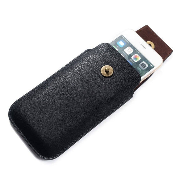 New Design Leather Cover Vertical Belt Case with Magnetic Closure for WALTON PRIMO RX7 (2019)