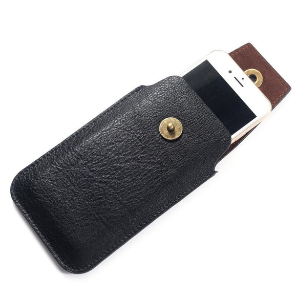 New Design Leather Cover Vertical Belt Case with Magnetic Closure for Lenovo Tab V7 (2019) - Black