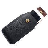 New Design Leather Cover Vertical Belt Case with Magnetic Closure for Sharp Sense3 Lite (2019) - Black