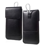Belt Case Cover Vertical Double Pocket for KYOCERA BASIO 4 (2020) - Black