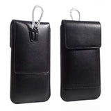 Belt Case Cover Vertical Double Pocket for Telstra Essential Pro A5T (2019) - Black