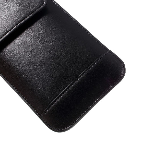 Belt Case Cover Vertical Double Pocket for Caterpillar CAT S52 rugged (2020) - Black
