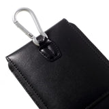 Belt Case Cover Vertical Double Pocket for KYOCERA BASIO 4 (2020) - Black