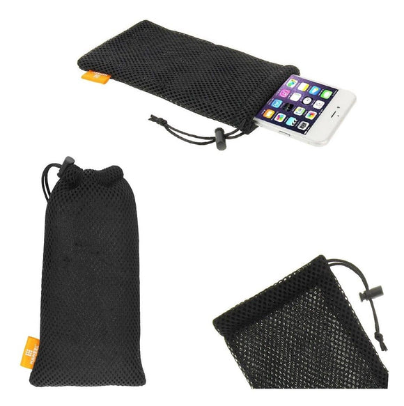 Nylon Mesh Pouch Bag with Chain and Loop Closure for Asus Rog Phone 6D Ultimate (2022)
