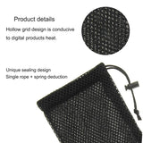 Universal Nylon Mesh Pouch Bag with Chain and Loop Closure compatible with LAVA V+6 PRIME (2019) - Black