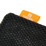 Universal Nylon Mesh Pouch Bag with Chain and Loop Closure compatible with Meizu 16T (2019) - Black