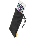 Universal Nylon Mesh Pouch Bag with Chain and Loop Closure compatible with Xiaomi Redmi K30 (2019) - Black
