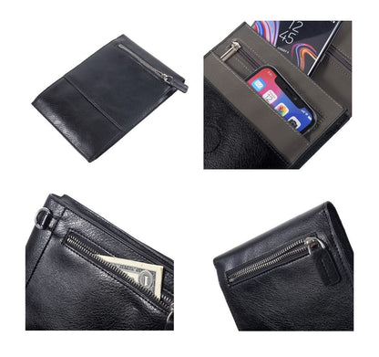 Case Pocket Shoulder Bag with Lanyard for Tablet and Smartphone with Magnetic Closure and Zippers for CUBOT X19S (2019) - Black