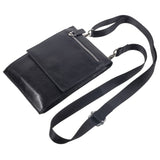 Case Pocket Shoulder Bag with Lanyard for Tablet and Smartphone with Magnetic Closure and Zippers for Xiaomi Mi A3 (2019) - Black