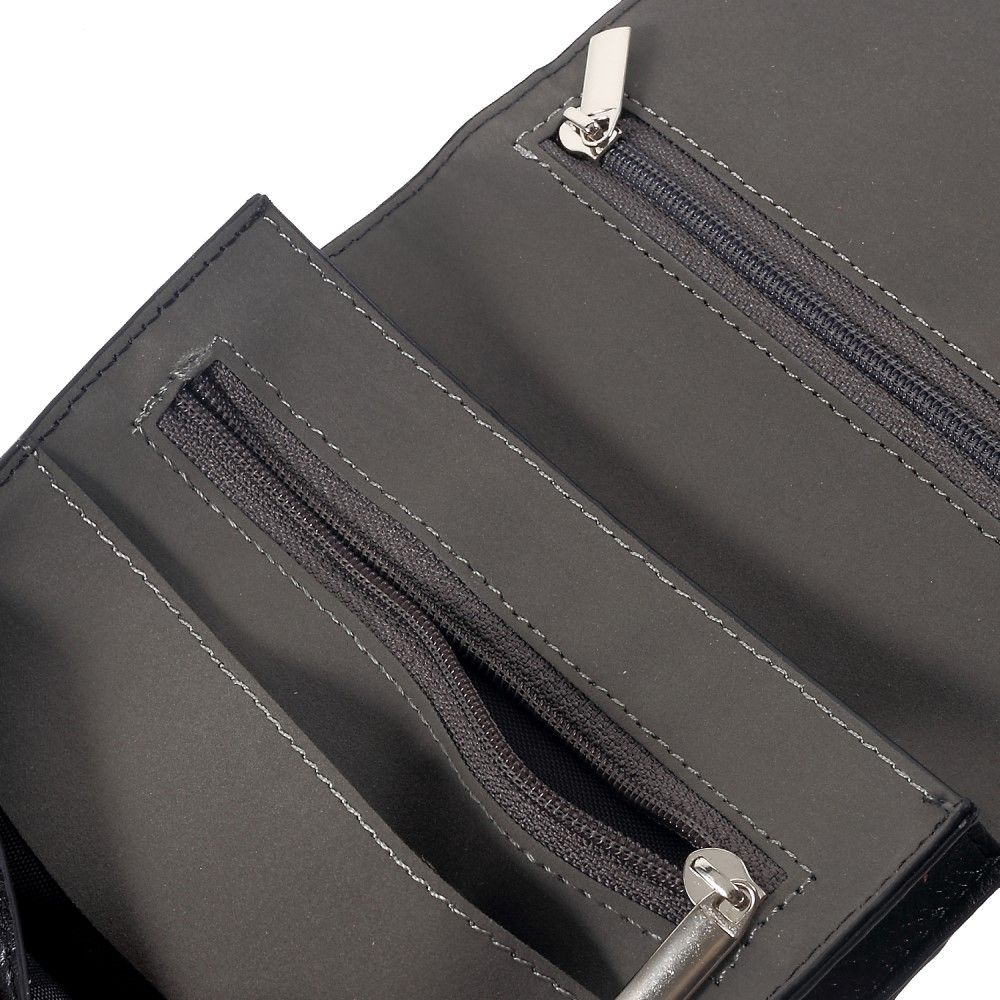Case Pocket Shoulder Bag with Lanyard for Tablet and Smartphone with Magnetic Closure and Zippers for CUBOT X19S (2019) - Black