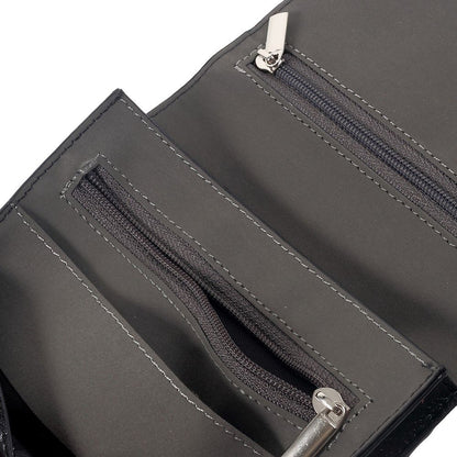 Case Pocket Shoulder Bag with Lanyard for Tablet and Smartphone with Magnetic Closure and Zippers for CUBOT X19S (2019) - Black
