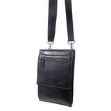 Case Pocket Shoulder Bag with Lanyard for Tablet and Smartphone with Magnetic Closure and Zippers for BBK Vivo U10 (2019) - Black