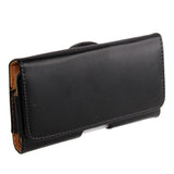 Case belt clip synthetic leather horizontal smooth for Doogee X90L (2019) - Black