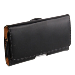 Case Holster belt clip smooth synthetic leather horizontal for Yamada Denki Every Phone (2020)