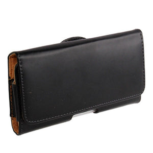 Case belt clip synthetic leather horizontal smooth for MOTOROLA MOTO E4 (2017) - Black