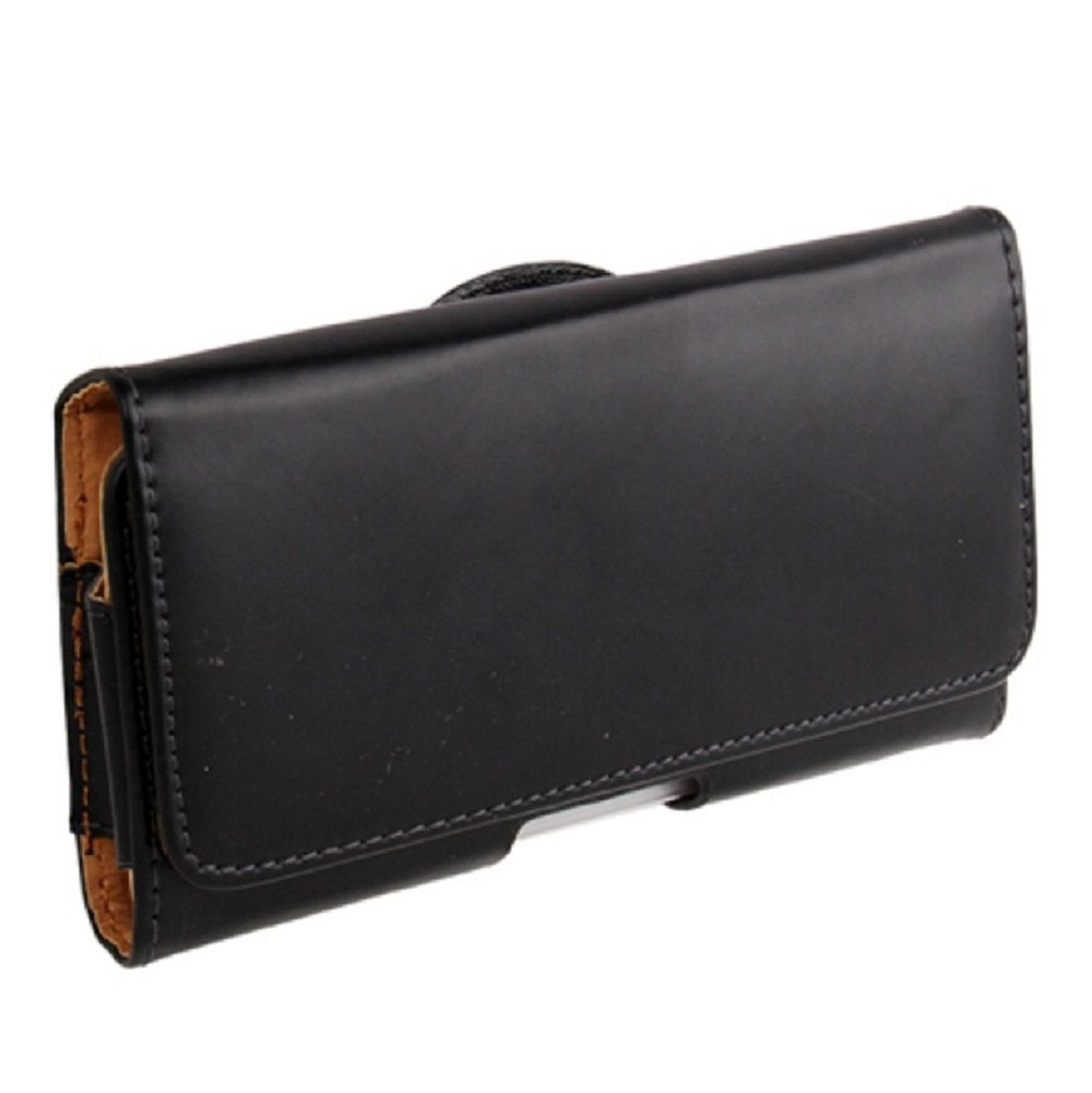 Case belt clip synthetic leather horizontal smooth for ZTE BLADE A530 (2018) - Black