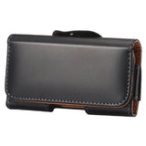 Case belt clip synthetic leather horizontal smooth for Alcatel Avalon V (2019) - Black