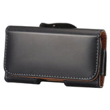 Case belt clip synthetic leather horizontal smooth for MAXCOM COMFORT MM38D (2020) - Black