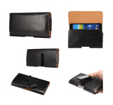 Executive Holster Magnetic Leather Case Belt Clip Rotary 360º for FUJITSU ARROWS J (2019) - Black