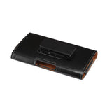 Executive Holster Magnetic Leather Case Belt Clip Rotary 360º for Alcatel 1V (2020) - Black
