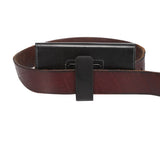 Executive Holster Magnetic Leather Case Belt Clip Rotary 360º for BENCO V7 (2020) - Black