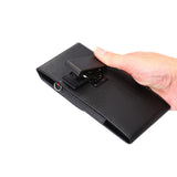 Magnetic leather Holster Card Holder Case belt Clip Rotary 360 for Symphony V142 (2019) - Black