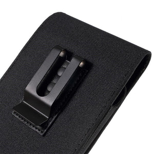 New Design Case Metal Belt Clip Vertical Textile and Leather for BBK Vivo Y9s (2019) - Black