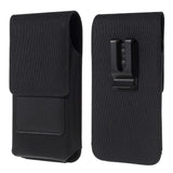 New Design Case Metal Belt Clip Vertical Textile and Leather for Alcatel 3L (2020) - Black