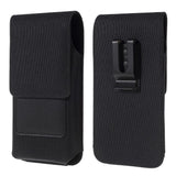 New Design Case Metal Belt Clip Vertical Textile and Leather for Huawei Y5 (2019) - Black