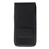 New Design Case Metal Belt Clip Vertical Textile and Leather for Fujitsu Arrows Be3 F-02L (2019) - Black