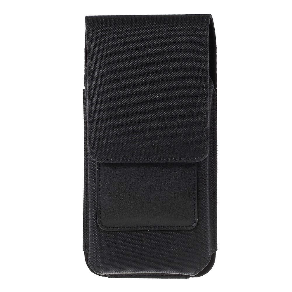 New Design Case Metal Belt Clip Vertical Textile and Leather for LG G8X ThinQ (2019) - Black