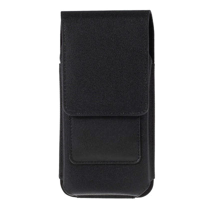 New Design Case Metal Belt Clip Vertical Textile and Leather for T-Mobile REVVLRY+ (2019) - Black