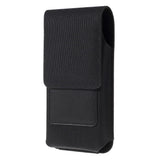 New Design Case Metal Belt Clip Vertical Textile and Leather for KYOCERA BASIO 4 (2020) - Black