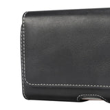 New Design Horizontal Leather Holster with Belt Loop for i-mobile i-STYLE Q2 DUO - Black
