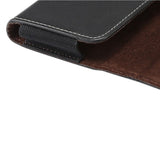 New Design Horizontal Leather Holster with Belt Loop for Hewlett-Packard Slate 6 VoiceTab II - Black