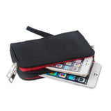 Multipurpose Horizontal Belt Case with Zip Closure and Hand Strap for Alcatel 1V (2019) - Black (15.5 x 8.5 x 2 cm)