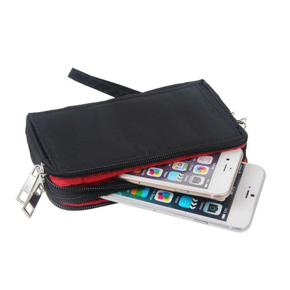Multipurpose Horizontal Belt Case with Zip Closure and Hand Strap for CUBOT X19S (2019) - Black (15.5 x 8.5 x 2 cm)