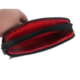 Multipurpose Horizontal Belt Case with Zip Closure and Hand Strap for Nokia C2 (2020) - Black (15.5 x 8.5 x 2 cm)