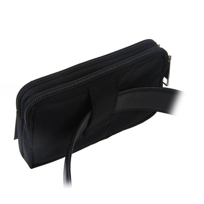 Multipurpose Horizontal Belt Case with Zip Closure and Hand Strap for XIAOMI MI8 (2018) - Black (15.5 x 8.5 x 2 cm)