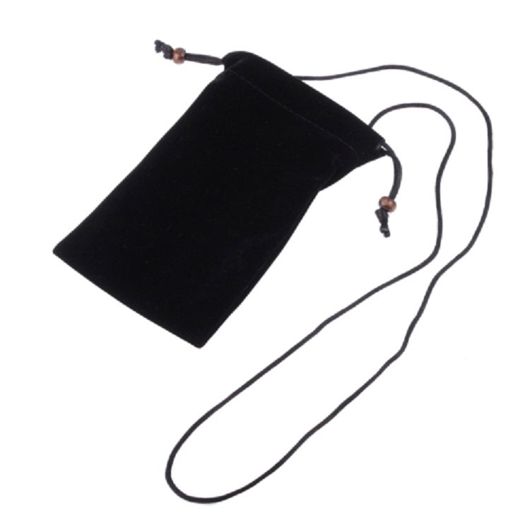 Case Cover Soft Cloth Flannel Carry Bag with Chain and Loop Closure for BLU R2 - Black