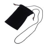 Case Cover with Chain and Loop Closure Soft Cloth Flannel Carry Bag for Fujitsu Raku-Raku Easy Jp F-52B (2021)