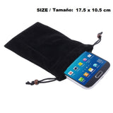 Case Cover Soft Cloth Flannel Carry Bag with Chain and Loop Closure for Homtom HT20 Pro - Black