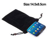 Case Cover Soft Cloth Flannel Carry Bag with Chain and Loop Closure for Doogee Y6 Max 3D - Black