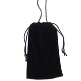 Case Cover Soft Cloth Flannel Carry Bag with Chain and Loop Closure for NTT DOCOMO RAKU-RAKU ME F-01L (2019) - Black