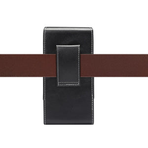 New Design Vertical Leather Holster with Belt Loop for Spice Stellar 479, Mi-497 - Black