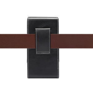 New Design Vertical Leather Holster with Belt Loop for alcatel Flash (2017) - Black