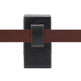New Design Vertical Leather Holster with Belt Loop for QMobile S8 - Black