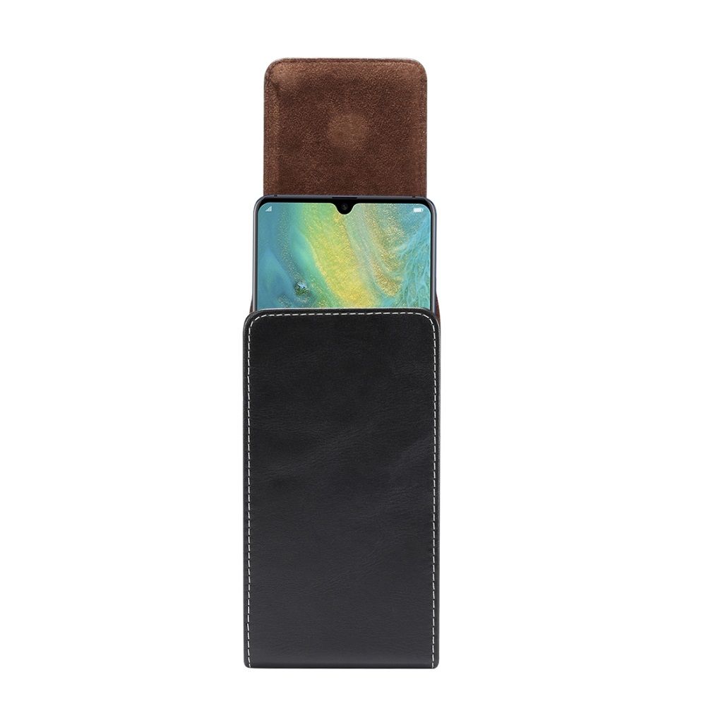 New Design Vertical Leather Holster with Belt Loop for Doogee X10 - Black