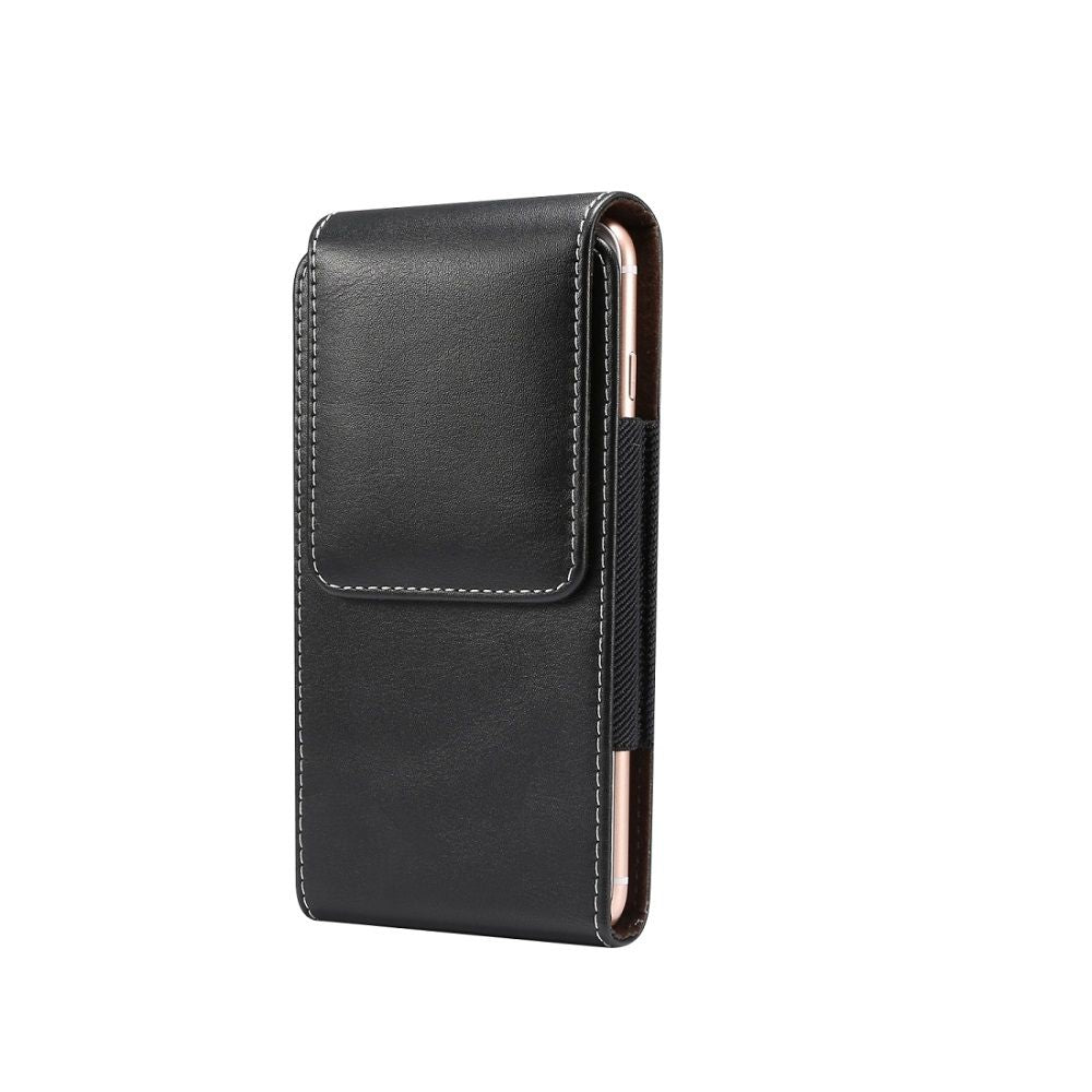 New Design Vertical Leather Holster with Belt Loop for i-mobile i-style 7.6 - Black