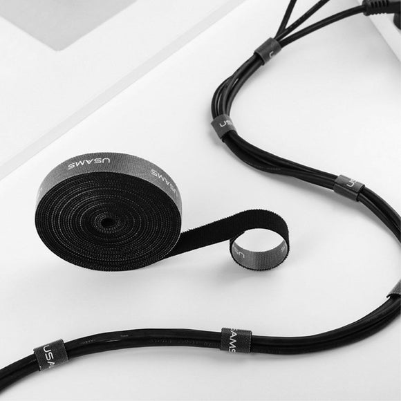Magic Sticker Fastener Tape Nylon Cable Organizer, Size: 20 mm x 1 m for Lenovo Yoga Smart Tab (2019) - Black